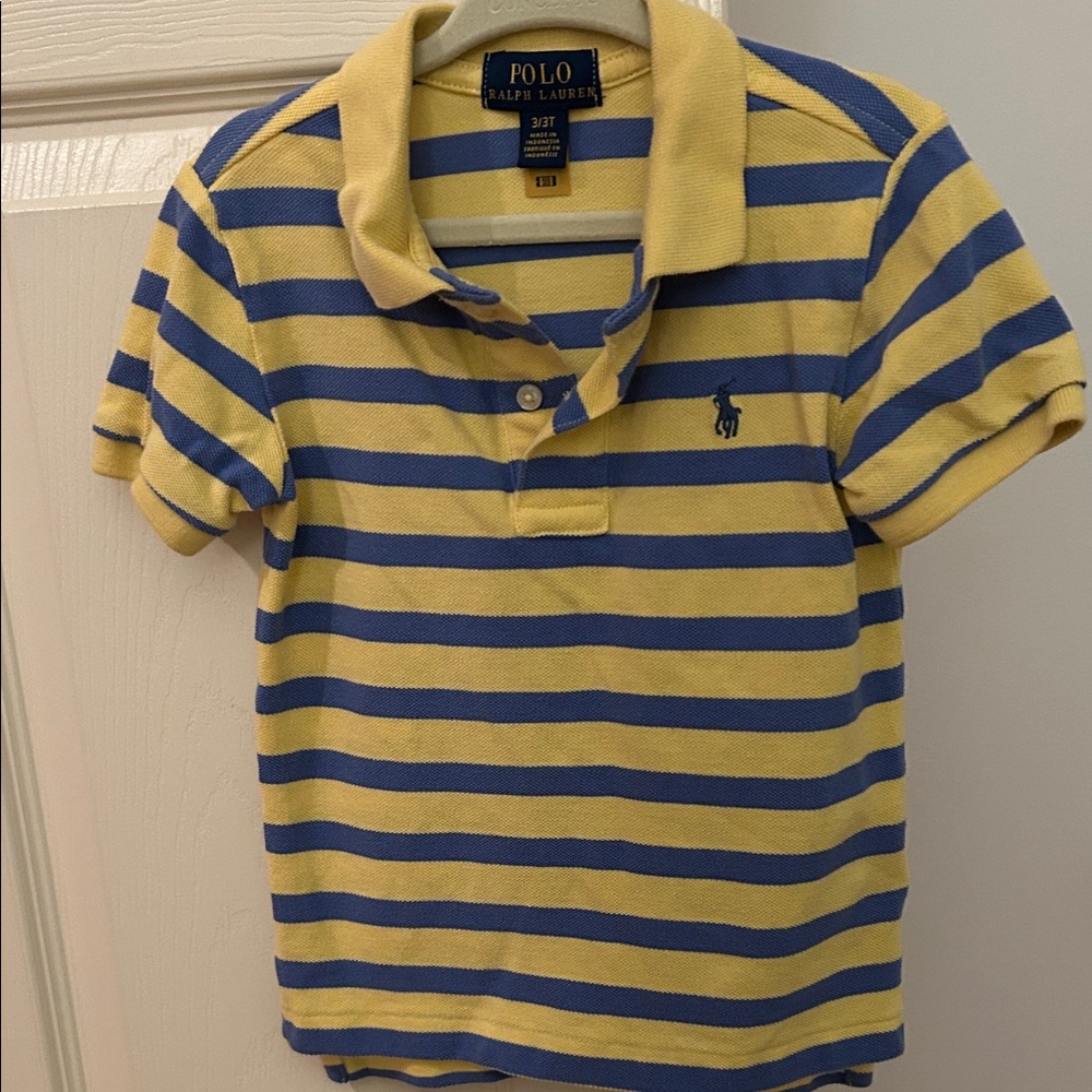 Polo by Ralph Lauren Kids Yellow and Blue Striped Polo size 3T